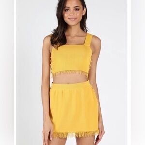 Very cute yellow two piece skirt set